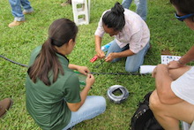 Andrea Kawabata teaches irrigation techniques